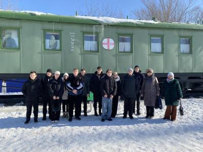 На выставке «Поезд милосердия», посвященной военно-санитарным поездам времен Великой Отечественной войны в историко-патриотическом комплексе «Музей боевой и трудовой славы»