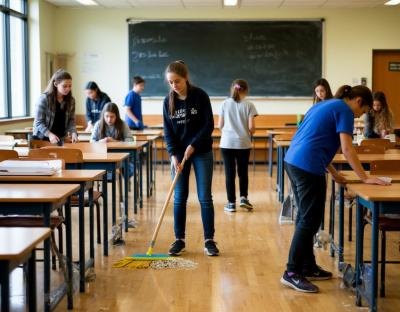 Иностранные студенты Вавиловского университета - участники субботника в общежитии